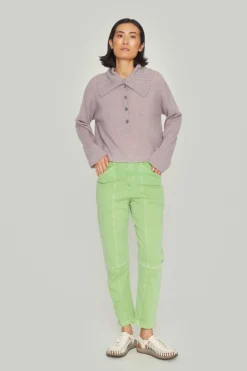 Cloud cashmere bluse med krave