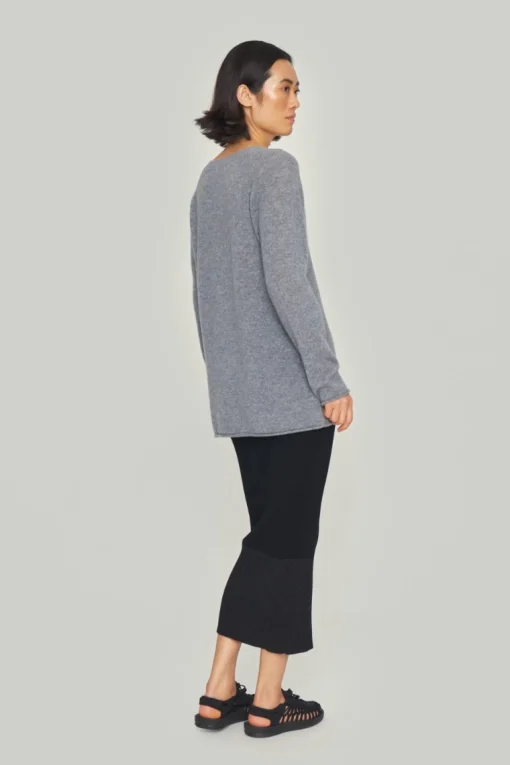 Cloud cashmere bluse med slids