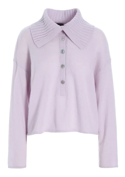 Cloud cashmere bluse med krave