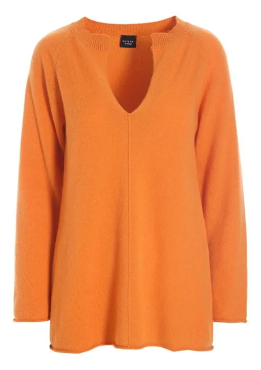 Cloud cashmere bluse med slids