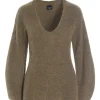 Dandelion knit bluse med v-hals