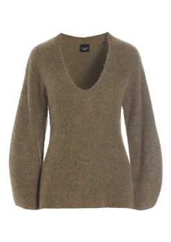 Dandelion knit bluse med v-hals