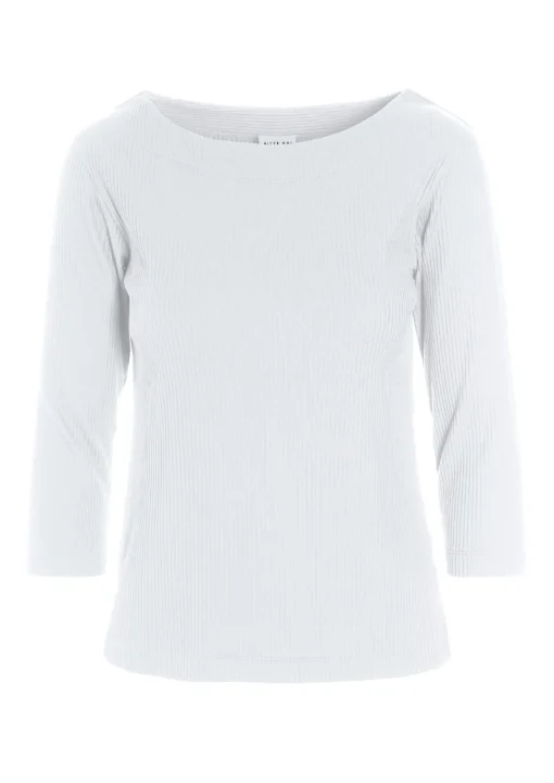Globe rib bluse med 3/4 ærme