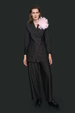 Pinstripe jersey blazer jakke