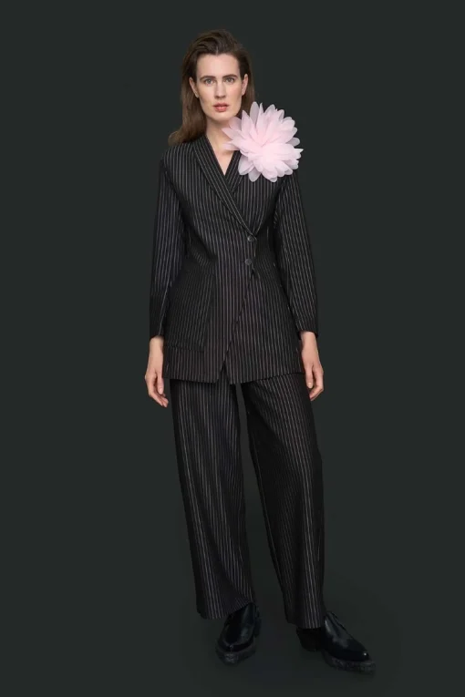 Pinstripe jersey blazer jakke