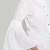 Vellum voile skjorte med vide ærmer